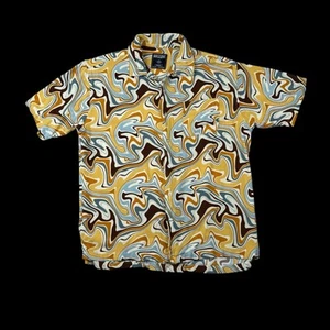 Massive Men’s M Shirt 90s Geometric Print Button Up Abstract VTG Style India - Picture 1 of 6