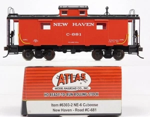 Atlas 6303-2 Scala HO Rosso e Nero New Haven NE-6 Caboose #C-681 MT/Box - Foto 1 di 1