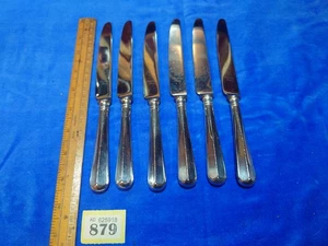 Set 6 Sheffield Dessert Knives Hanoverian Rattail Pattern Stainless Blade :879 - Picture 1 of 11
