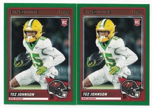 (2) Tez Johnson 2025 SCORE ROOKIE GREEN BORDER LOT #34 TAMPA BAY BUCCANEERS - Picture 1 of 2