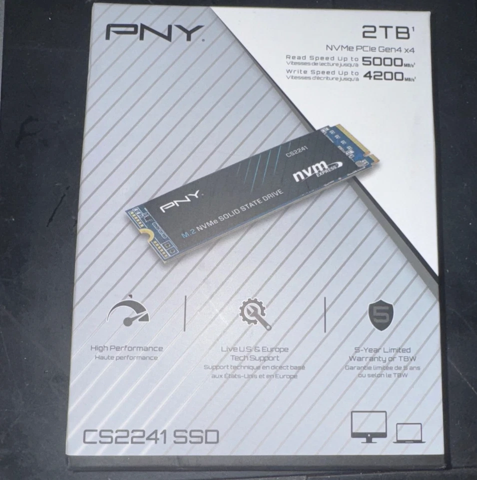 PNY CS2241 M.2 2280 2TB PCI-Express 4.0 x4 3D NAND Internal SSD NEW - Image 1 of 1