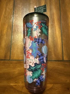 Starbucks Holiday 2024 Pink Sip Through Or Straw Lid 24 Oz Hot/Cold Cup Tumbler - Picture 1 of 13