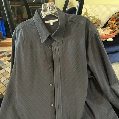 Men’s Perry Ellis Black Button Up Dress Shirt XL Long Sleeve Collared - Image 1 of 4