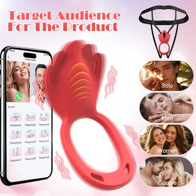 Pareja Juguetes Sexuales Usables Panty Vibrador Anillo de Pene Estimulador de Clítoris Foto 1 de 4