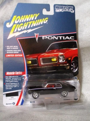 Johnny Lightning  1974 Pontiac GTO in Black 1:64 Diecast Rubber Tires - Image 1 of 4