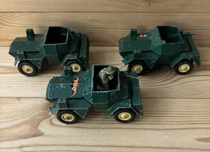3x Vintage Britains Toys 9781 Daimler Mk2 Scout Car British Army repair/restore - Picture 1 of 7