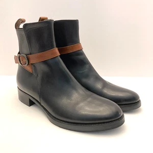 Ginza Kanematsu Booties Stiefel Schwarz Leder Seitenreißverschluss Made Italy Damen 7 EU 37 - Bild 1 von 12