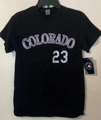 Majestic Colorado Rockies Men's T-Shirt Small Black Purple Kris Bryant #23 MLB - Image 1 of 4