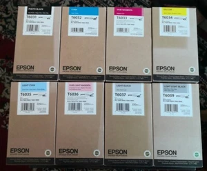 2020/2023 Set 8 EPSON T6031 T6032 T6033 T6034 T6035 T6036 T6037 T6039 INK 7880 - Picture 1 of 1