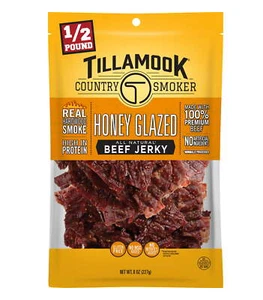 Real Hardwood Smoked Honey Glazed Beef Jerky, 8 oz Bag - Picture 1 of 6