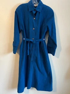 Count Romi Ultrasuede Vintage 80s Electric Blue Long Sleeve Trenchcoat Size 8 - Bild 1 von 14