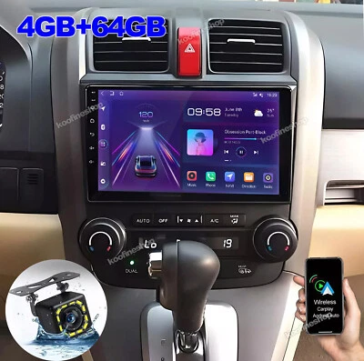 9" Car Stereo For 2007-2011 Honda CRV Android 13 Radio Carplay GPS Navi WIFI 64G - Image 1 of 4