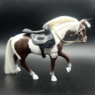 Lori by Battat Toy Horse Brown & White Palomino With Black Saddle 8" - Image 1 of 4