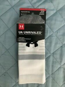 Under Armour Unrivaled 2.0 Cushioned Crew Socks YL 1-4 Kids or 4-6.5 Women's NWT