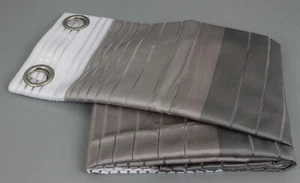 Tenda tenda a occhielli bianca marrone effetto lamelle orizzontale 115x140 cm sciarpa B24-BL - Foto 1 di 6