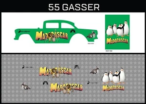 Hot Wheels (1/64), 55 Gasser "Madagascar" Waterslide, Printed White First,Decals - Picture 1 of 5