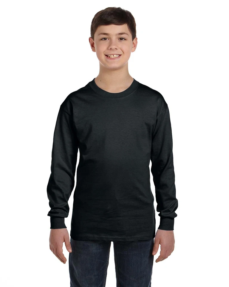 Gildan Youth T-Shirt Long Sleeve Heavy Cotton 5.3 oz XS-XL G540B - Image 1 of 1
