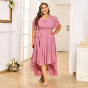 Übergröße Damen Elegant Abendkleid Ballkleid Chiffon Sommerkleid Lang Partykleid - Bild 1 von 20