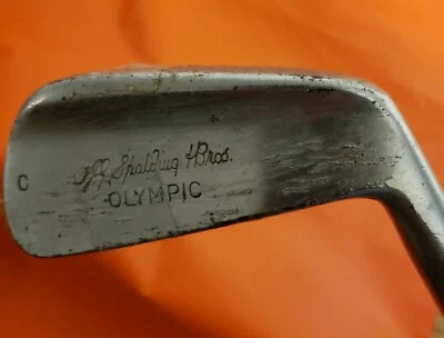 Vintage Spalding Bros Olympic #2 Iron. Brown Coated Steel Shaft. Dimple Face.  - Image 1 of 4