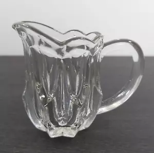 Vintage Art Deco Clear Pressed Glass Creamer Milk Jug 9cm Height 120ml - Picture 1 of 6