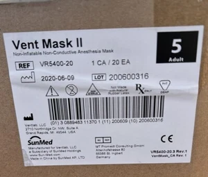 Máscara de ventilación SunMed 2 tallas 5 máscaras de anestesia para adultos 1 estuche/20 unidades - Imagen 1 de 2