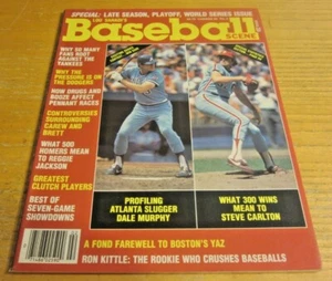 Escena de béisbol final temporada especial 1983 revista Dale Murphy, Steve Carlton MLB - Imagen 1 de 5