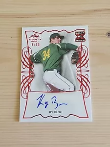 Ky Bush 2021 Leaf Trinity Baseball Green #8/50 Auto BA-KB1 Los Angeles Angels - Picture 1 of 2