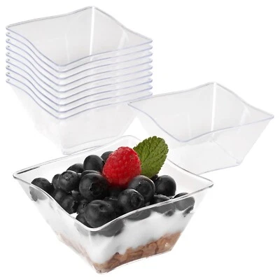 Disposable Plastic Wave Soup Condiment Bowls Durable Deluxe Quality 14oz 120pcs - Image 1 of 2