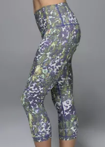 Leggings donna Lululemon viola Wunder Under Crop II stampa taglia 4 yoga elasticizzato - Foto 1 di 11