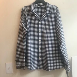 Lands' End neu mit Etikett schwarz-weiß kariertes Langarm-Sleepshirt, Größe Large - Bild 1 von 7