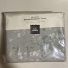 Eddie Bauer Home Percale Comforter Cover 100% Cotton King Sage Floral Duvet