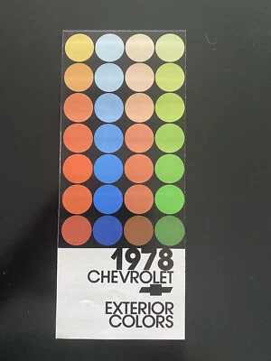 Chevrolet 1978 nuevo vehículo exterior colores libro Corvette Camaro Z28 Monte Carlo Foto 1 de 4