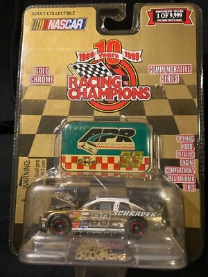 1999 Racing Champions 10 Years Gold Chrome 1/64 Ken Schrader #33 Autographed - Image 1 of 2