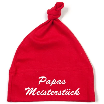 Schnoschi Babymütze mit Papas Meisterstück hochwertig bestickt / gestickt