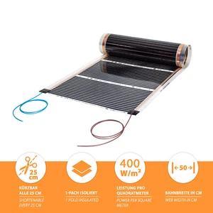 Lámina calefactora infrarroja eléctrica calefacción de lámina 400 vatios/m² superficies calefacción - Imagen 1 de 61