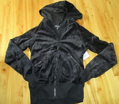Karen Kane Velour Hoodie Jacket XS BLK Full Zip Jacket NWT • 49.99€