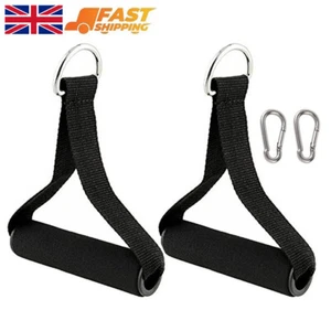 2x Multi Gym Cable Machine Attachment Resistance Band Stirrup Handles Handle Bar - Picture 1 of 12