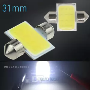 2X 6000K White COB LED Map/Dome Interior Lights Bulbs 31MM Festoon - Foto 1 di 6