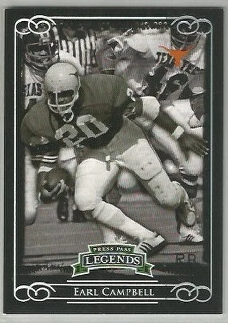 Earl Campbell Oilers Texas 2008 Press Pass Legends SILVER DARK JERSEY 488/499 - Image 1 of 1