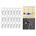 50x Plated Split with Chain KeyRings Blank Key Chains 25mm Jump