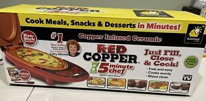 New/OOS Copper Red 5 Minute Chef 22852A1: Non-Scratch, Non-Stick Electric Cooker