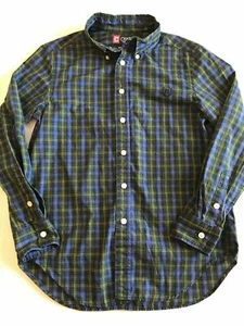 Boys Kids Youth 10-12 Chaps Button Down Plaid Long Sleeve Easy Care B27 - Picture 1 of 4