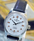 Vintage Breitling Biała tarcza 17 klejnotów Wiatr ręczny Mechaniczny męski zegarek na rękę