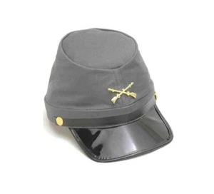 Civil War Kepi Hat - Grey - Wool - Costume Accessory - 3 Sizes - Picture 1 of 1