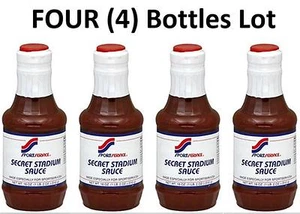 ( 4 Lot ) Original SECRET STADIUM SAUCE Milwaukee Brewers Mustard Ketchup BBQ - Picture 1 of 5