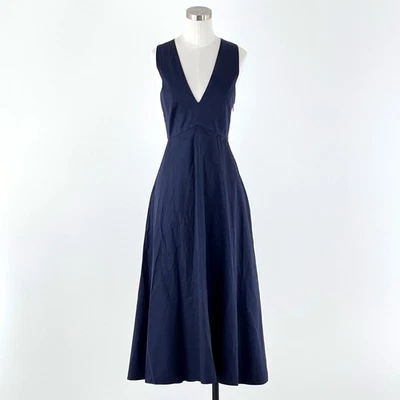 Tibi Structured Navy Blue Sleeves Maxi Cocktail Dress Size 2 - Image 1 of 4