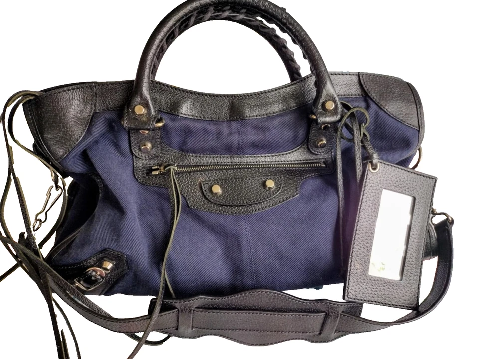 Authentic Balenciaga Denim City Bag - Image 1 of 4