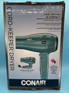 Conair Kabelhalter Trockner 1875 Watt schnelltrocknend & kompakt türkis Neu Dmged Box - Bild 1 von 4