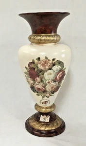 Capodimonte Italy “Dearest” Fragrance Collection Vase Floral Gold Accents 15.5” - Picture 1 of 16