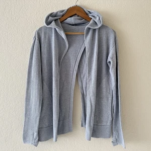 Lululemon Still Movement Wrap Split Back Open Cardigan Womens 6 Hooded - Picture 1 of 13